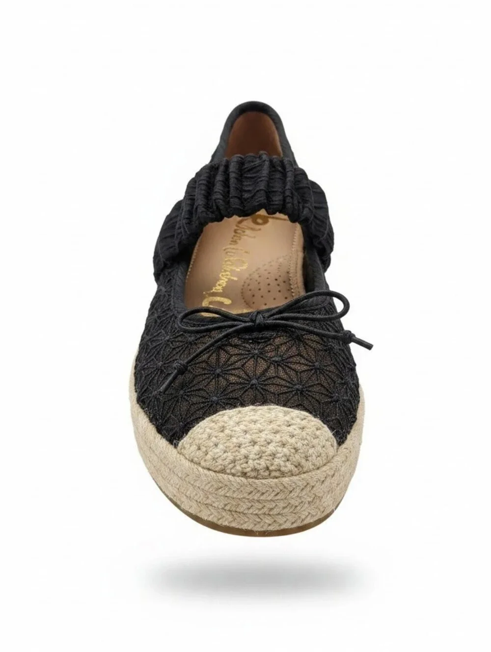 Nwot Sam Edelman Black Crochet Espadrille Ballet Flats.
